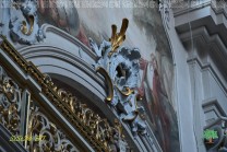 Die reich verzierte Kanzel verbindet die Funktion des Predigtortes mit barocker Bildhauerkunst. (Bild: Stefan Siedler)