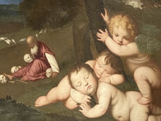 Detail des Gemäldes: „Die drei Zeitalter des Menschen von Giovanni Battista Salvi, detto il Sassoferrato (Sassoferrato, 25 agosto 1609 – Roma, 8 agosto 1685)